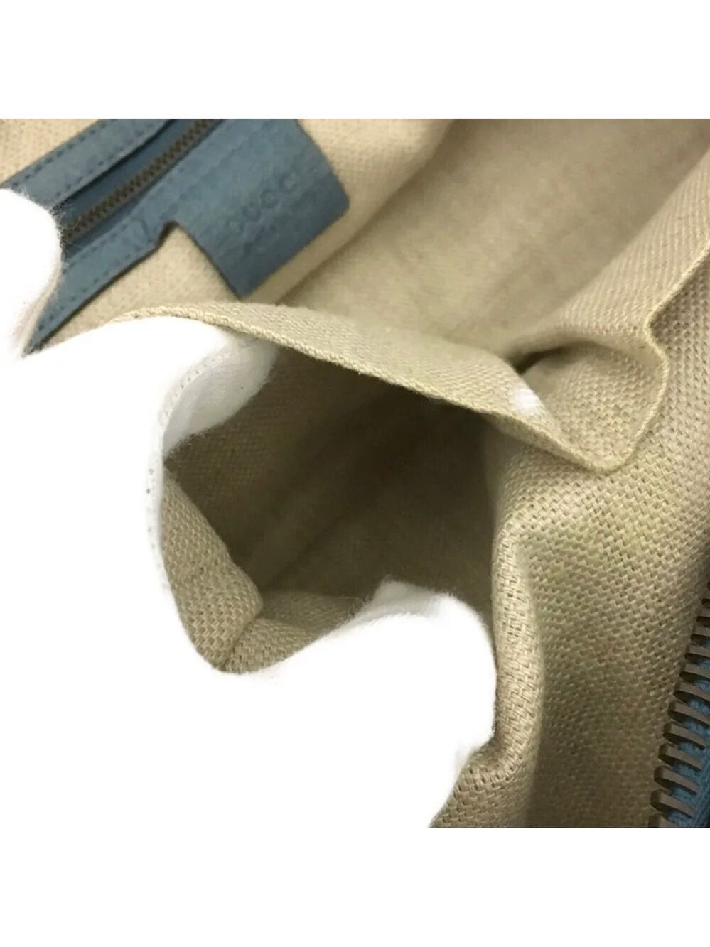 Authentic GUCCI Blue/Green Nubuck Leather Tote Satchel Bag - Picture 10 of 11